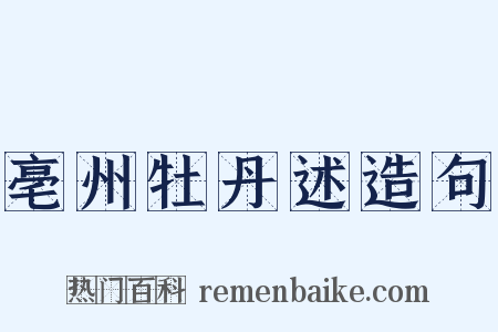 亳州牡丹述造句是什么意思的图片